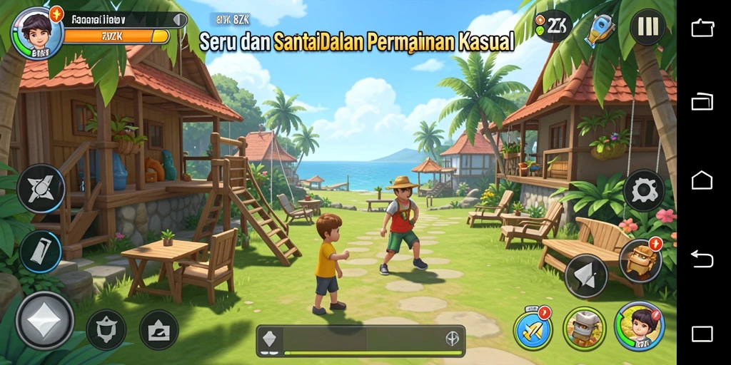 Tampilan gameplay 8ZK yang menghibur dan penuh warna.