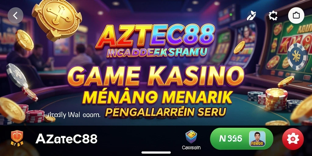 Screenshot gameplay AZTEC88 menampilkan suasana kasino yang hidup dan menarik.