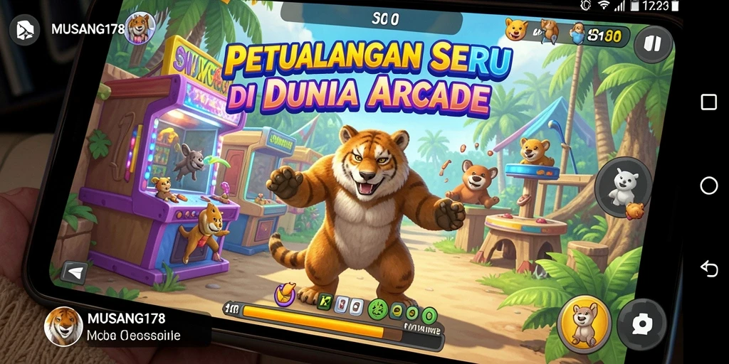 Tampilan gameplay MUSANG178 yang penuh warna dan seru.