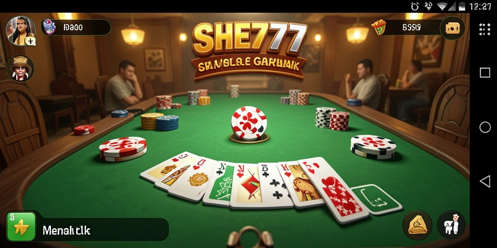 Tampilan gameplay seru SHE777 saat bermain Gaple.